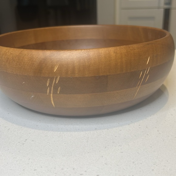 Vintage Baribocraft Canadian Maple Wood Mid Century Modern Large Salad Bowl Set - Picture 6 of 14